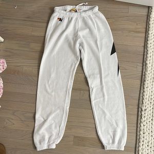 White lightning bolt aviator nation sweatpants - never worn perfect condition